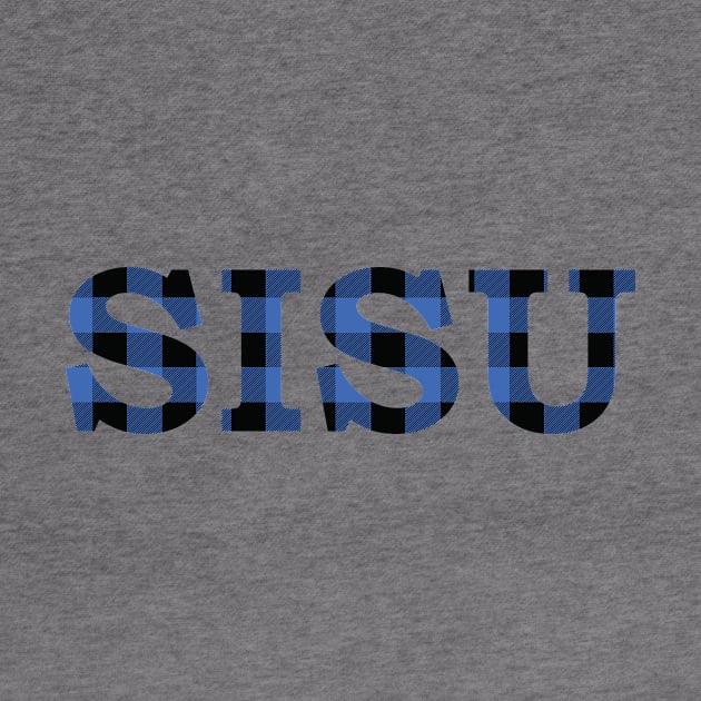 SISU Upper Peninsula Pride Blue Flannel by DoctorWatsonDesigns